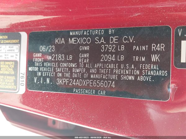 2023 KIA FORTE LXS