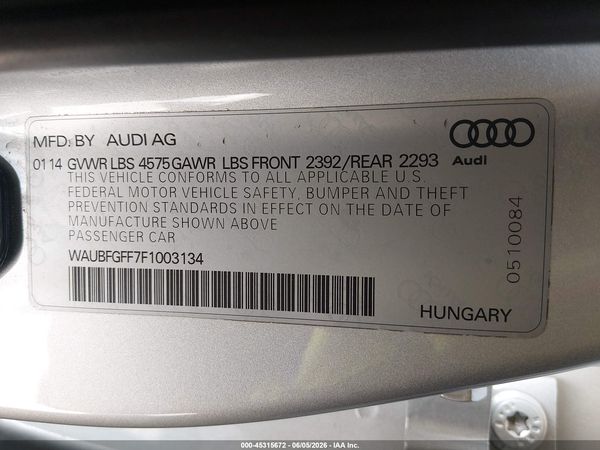 2015 AUDI A3 2.0T PREMIUM
