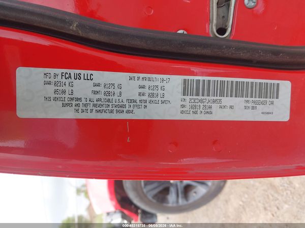 2018 DODGE CHARGER SXT RWD