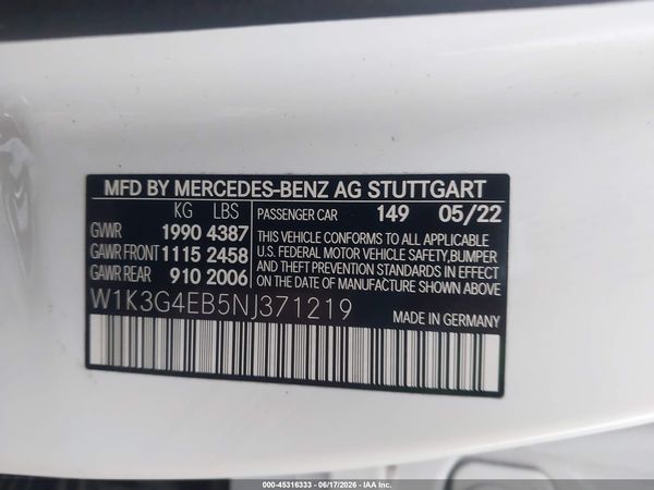 2022 MERCEDES-BENZ A 220 A220