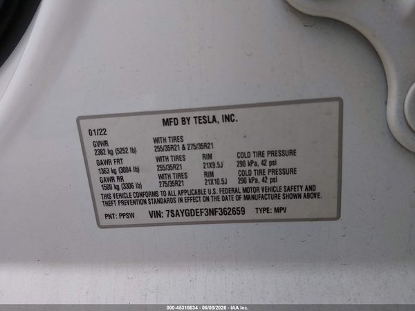 2022 TESLA MODEL Y