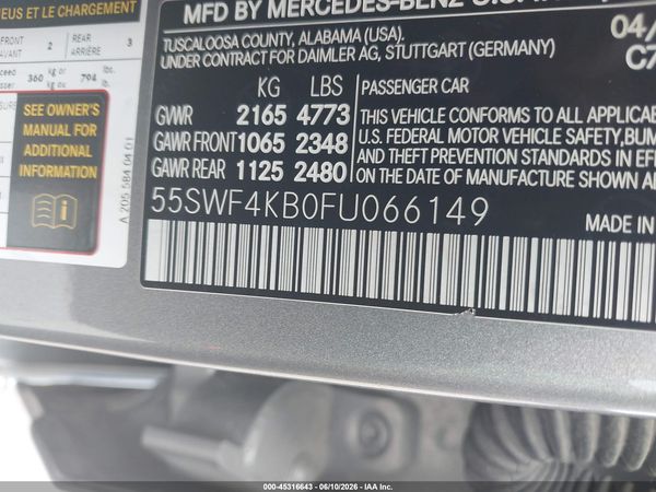 2015 MERCEDES-BENZ C 300 4MATIC