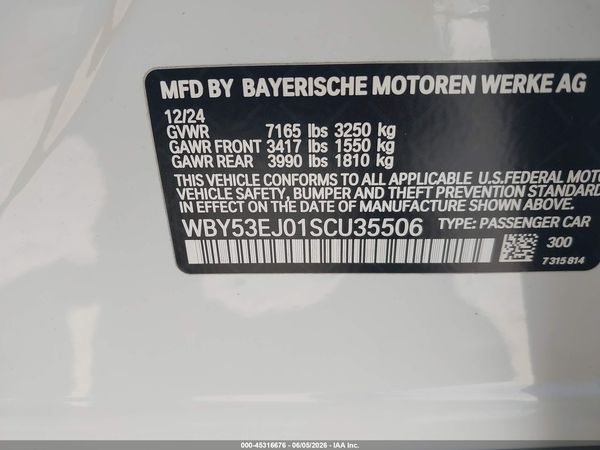 2025 BMW I7 XDRIVE60