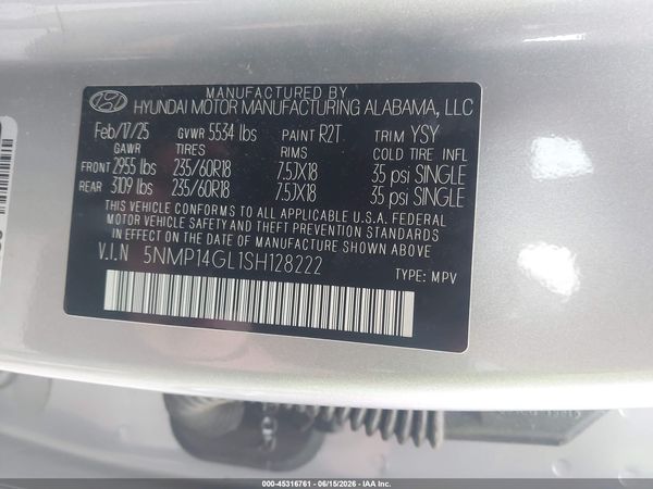 2025 HYUNDAI SANTA FE SE