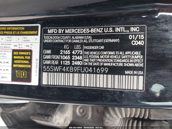2015 MERCEDES-BENZ C 300 4MATIC