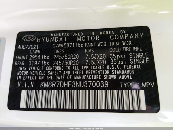 2022 HYUNDAI PALISADE CALLIGRAPHY