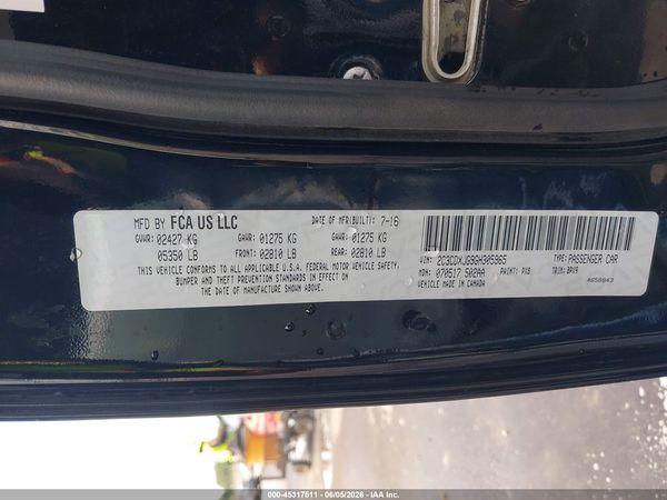 2016 DODGE CHARGER SXT