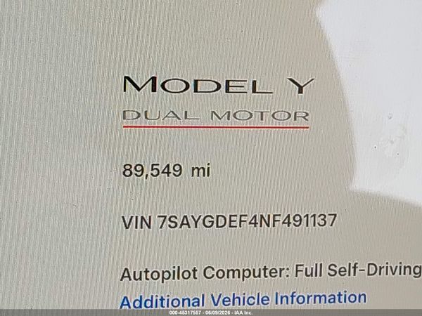 2022 TESLA MODEL Y