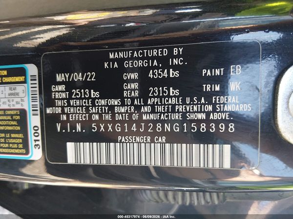 2022 KIA K5 LXS