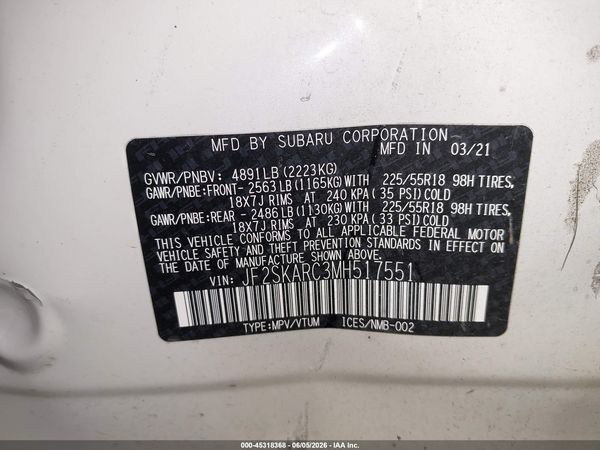 2021 SUBARU FORESTER SPORT