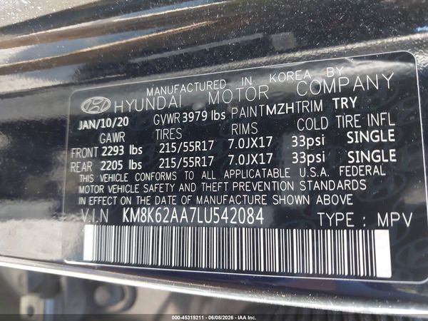 2020 HYUNDAI KONA SEL PLUS — I9