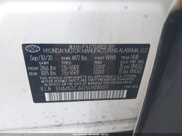 2020 HYUNDAI SANTA FE SE