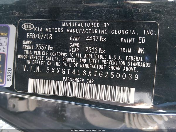 2018 KIA OPTIMA S