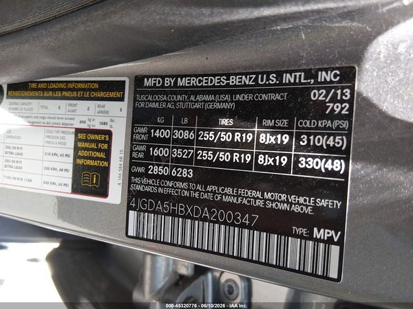 2013 MERCEDES-BENZ ML 350 4MATIC
