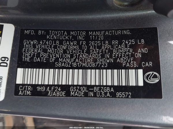 2021 LEXUS ES 350 F SPORT