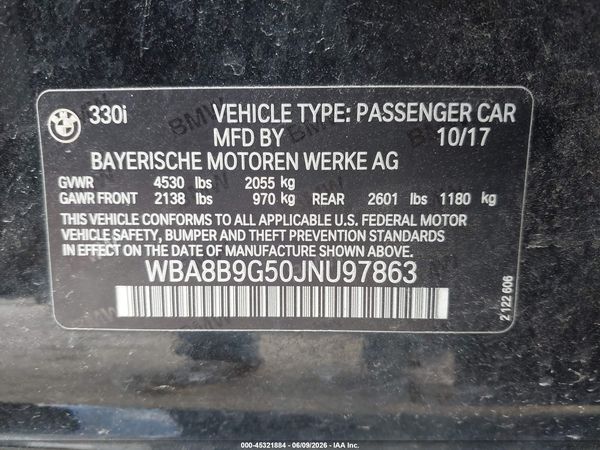 2018 BMW 330I SA