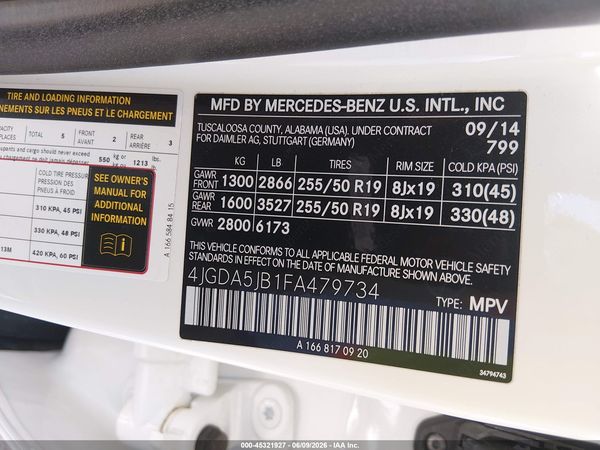 2015 MERCEDES-BENZ ML 350 ML350