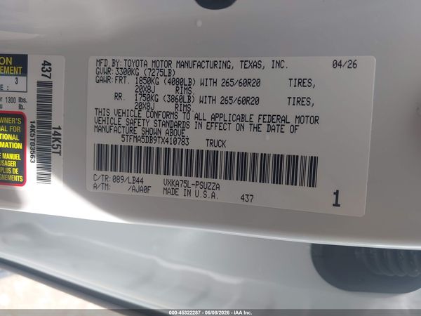 2026 TOYOTA TUNDRA