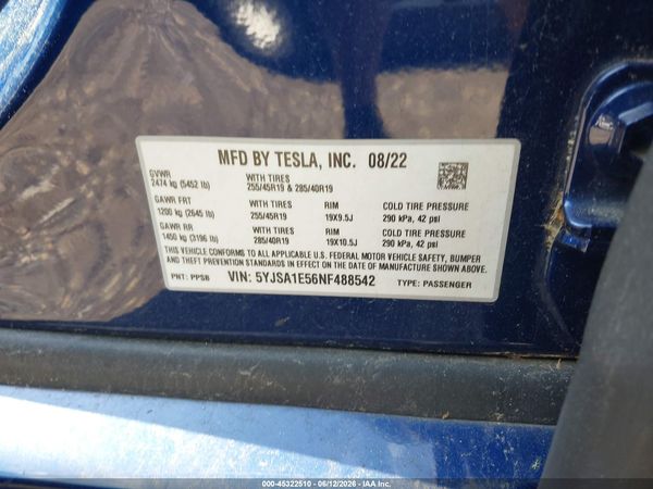 2022 TESLA MODEL S