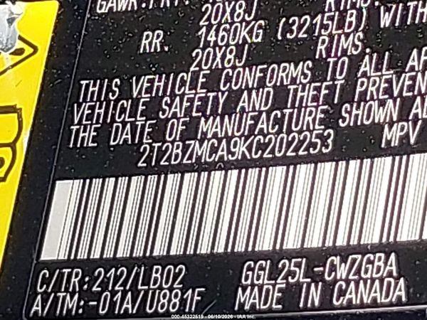 2019 LEXUS RX 350 350 Standard