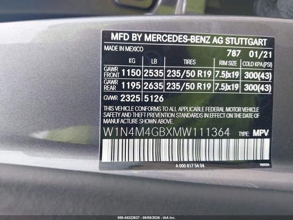 2021 MERCEDES-BENZ GLB 250 GLB250