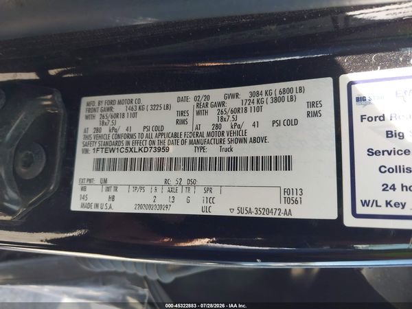 2020 FORD F-150 LARIAT
