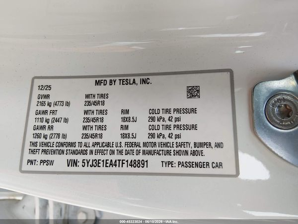 2026 TESLA MODEL 3