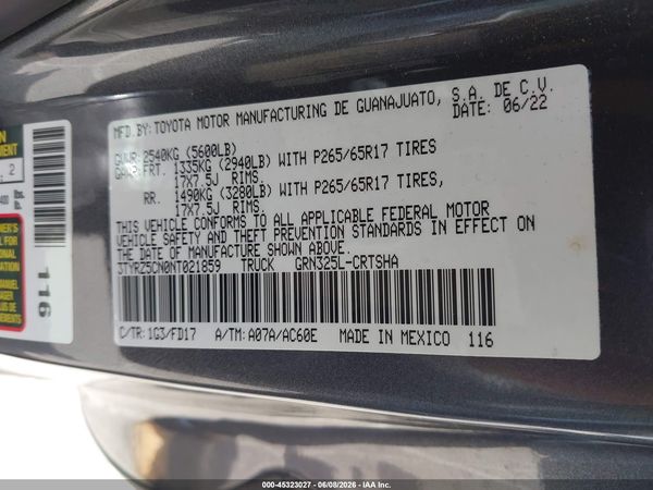 2022 TOYOTA TACOMA TRD SPORT