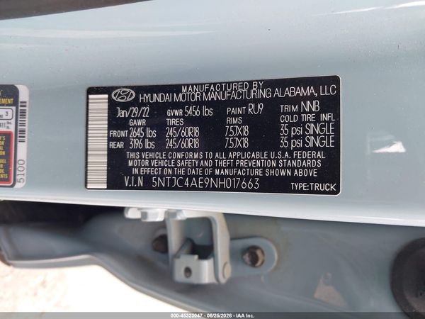 2022 HYUNDAI SANTA CRUZ SEL