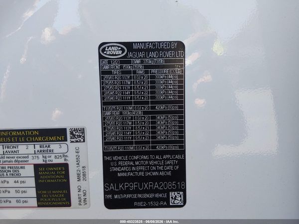 2024 LAND ROVER RANGE ROVER P400 SE