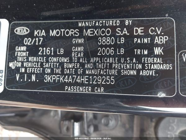 2017 KIA FORTE LX