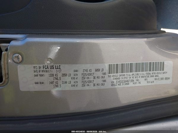 2017 DODGE GRAND CARAVAN GT — I9