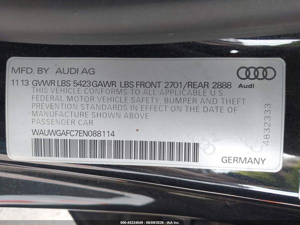 2014 AUDI A7 3.0T PREMIUM PLUS