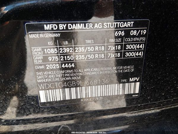 2020 MERCEDES-BENZ GLA 250 4MATIC