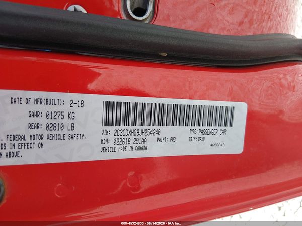 2018 DODGE CHARGER SXT PLUS RWD