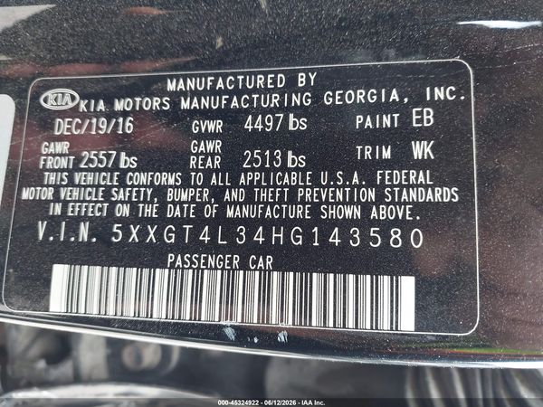 2017 KIA OPTIMA LX