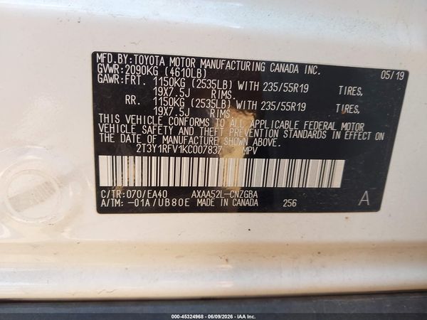 2019 TOYOTA RAV4 LIMITED