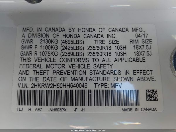2017 HONDA CR-V EX