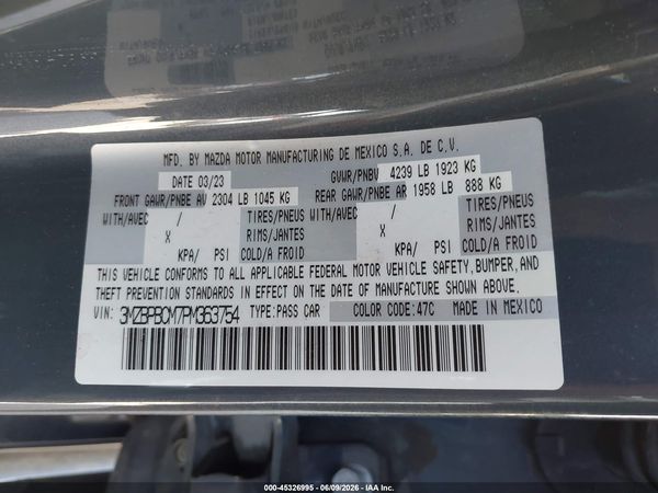 2023 MAZDA MAZDA3 2.5 S CARBON EDITION
