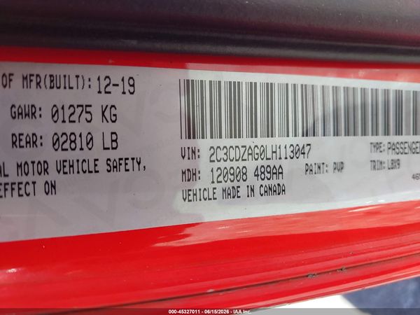 2020 DODGE CHALLENGER SXT