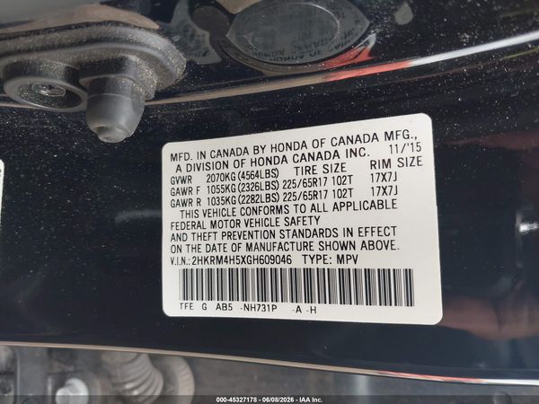 2016 HONDA CR-V EX