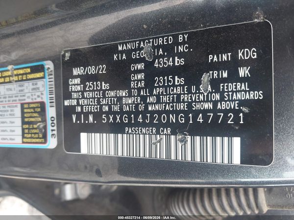 2022 KIA K5 LXS
