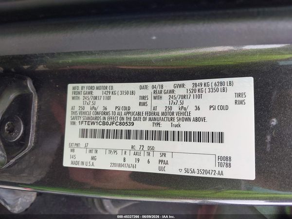 2018 FORD F-150 XLT