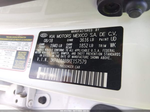 2019 KIA RIO S
