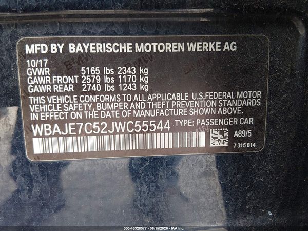 2018 BMW 540I XDRIVE