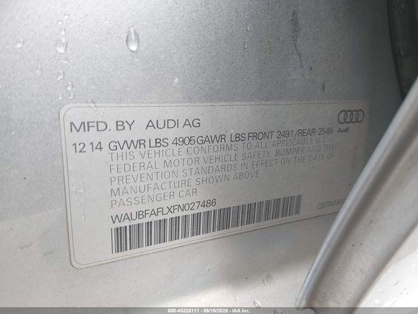 2015 AUDI A4 2.0T PREMIUM