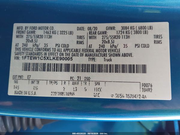 2020 FORD F-150 XLT