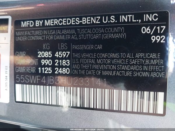2017 MERCEDES-BENZ C 300 C300
