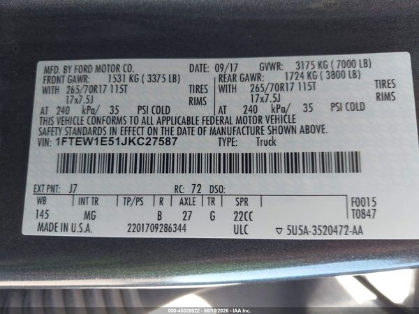 2018 FORD F-150 XLT