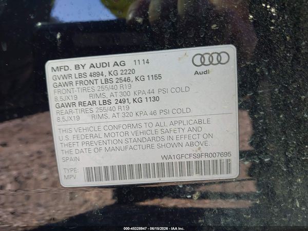 2015 AUDI Q3 2.0T PREMIUM PLUS